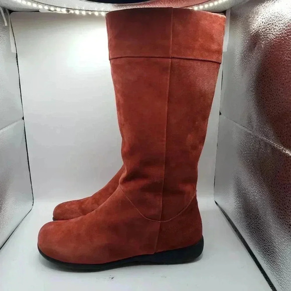 Santana Canada Sherpa Lined Knee Length Boots suede Leather Women's 8 M Red - Picture 6 of 9